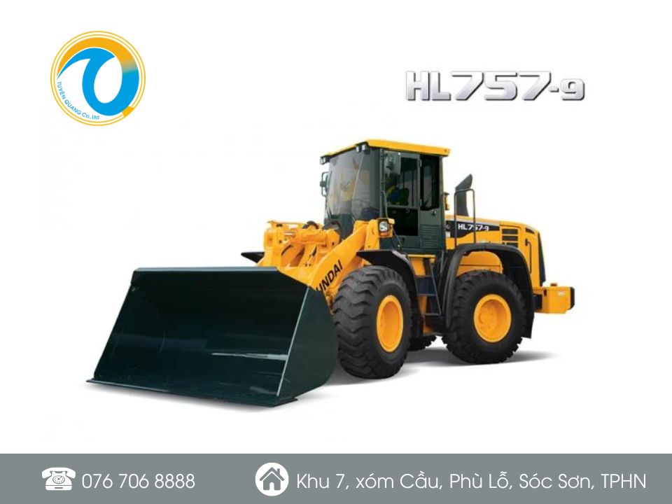 MÁY XÚC LẬT BÁNH LỐP HYUNDAI model HL757-9