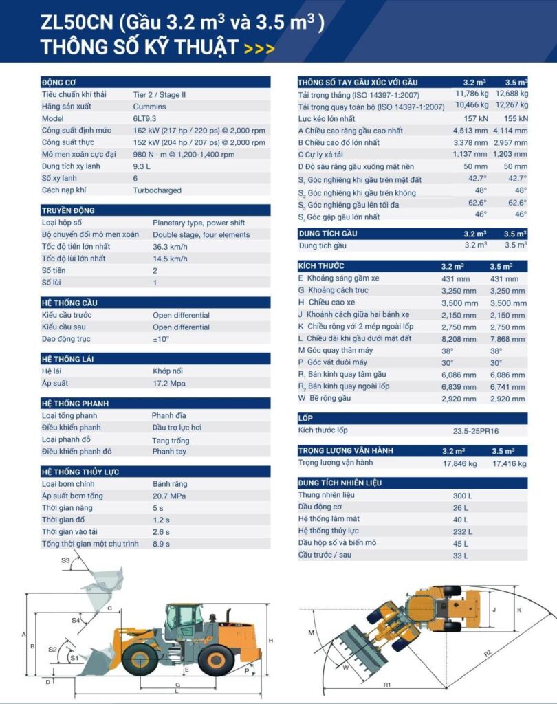 XÚC LẬT LIUGONG model ZL50CN