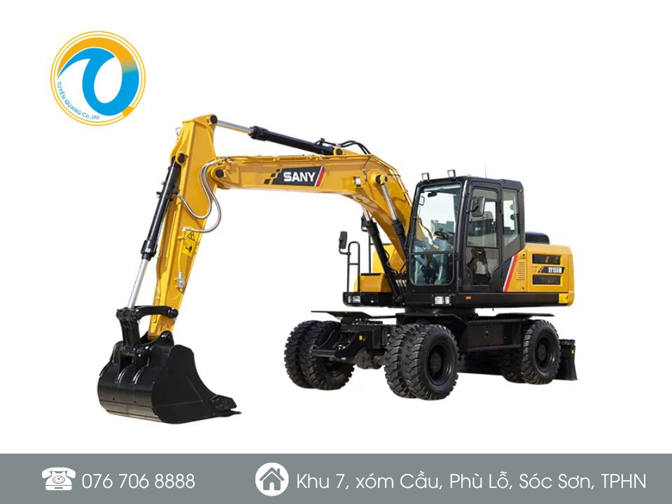 MÁY XÚC ĐÀO SANY BÁNH LỐP model SY155W