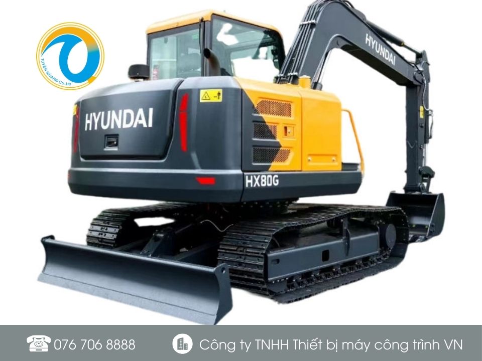 Máy đào bánh xích Hyundai HX80G gầu 0,28m3